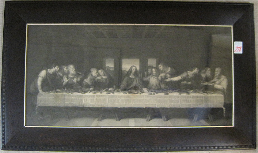 Appraisal: AN AMERICAN TH CENTURY ENGRAVING The Last Supper by In