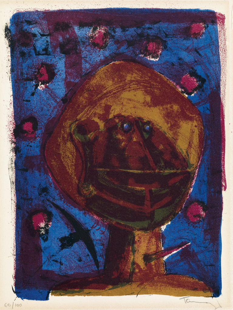 Appraisal: RUFINO TAMAYO Cabeza con P jaros Color lithograph x mm