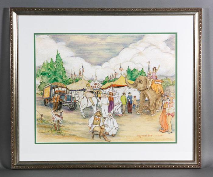 Appraisal: - Beal Circus Scene M M Reynolds Beal circus scene