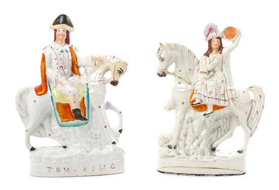 Appraisal: Sale Lot Two Staffordshire Equestrian Figures one depicting Tom King