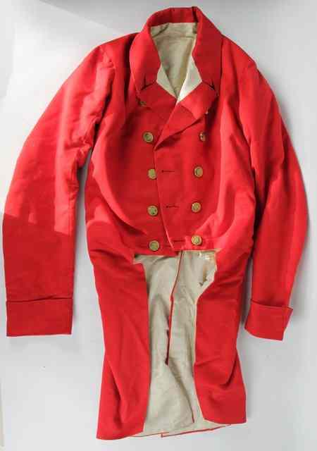 Appraisal: A red hunting jacket bearing a set of Tedworth Hunt