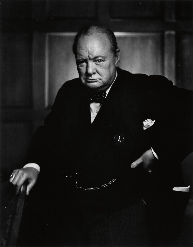 Appraisal: KARSH YOUSUF - Winston Churchill Silver print x inches x