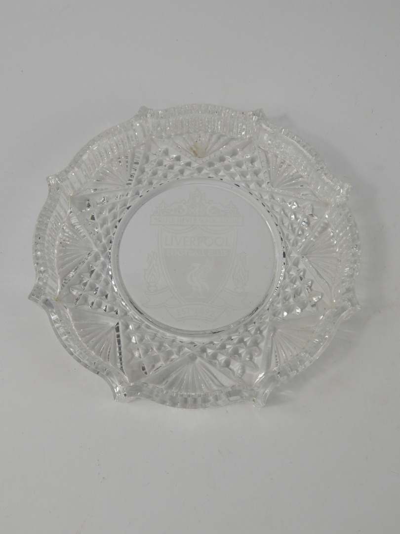 Appraisal: A Waterford Crystal dish engraved with the arms of Liverpool