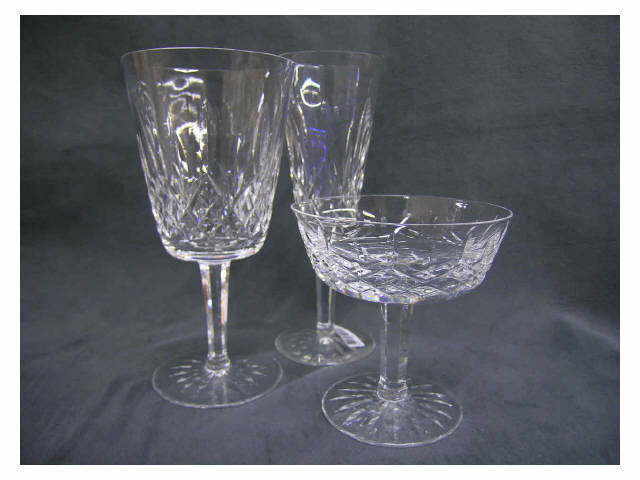 Appraisal: Group of Waterford Crystal stemware including three Lismore water goblets