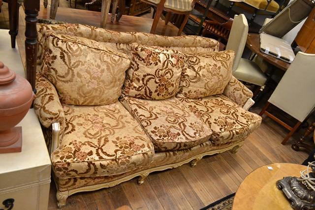 Appraisal: A LOUIS STYLE THREE SEATER SOFA BED A LOUIS STYLE