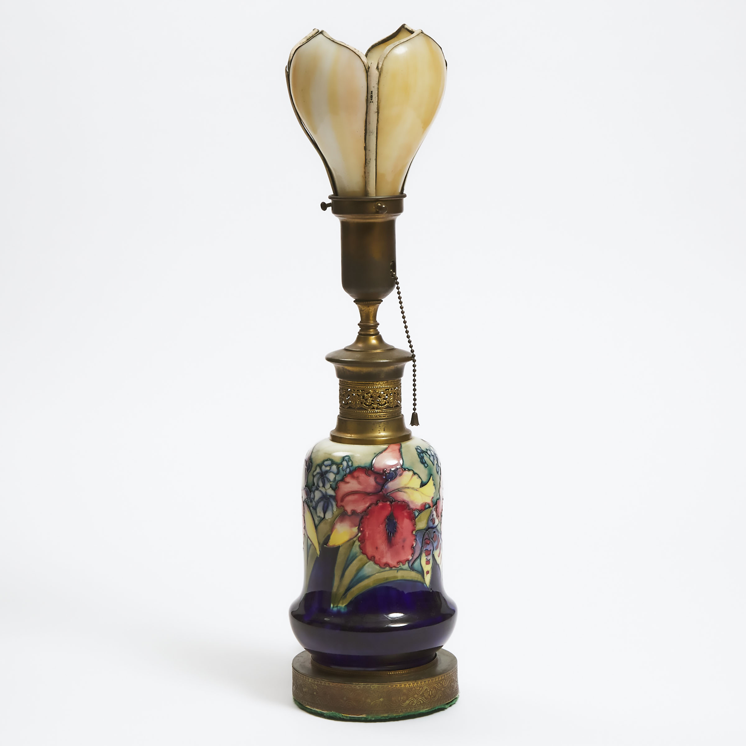 Appraisal: Moorcroft Orchids Table Lamp c with glass shade overall height