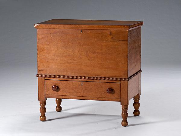 Appraisal: OHIO KENTUCKY CHERRY SUGAR CHEST ca - poplar secondary beaded