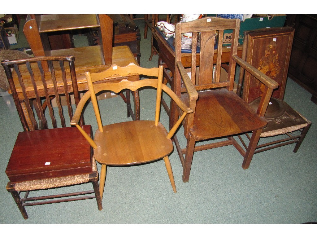 Appraisal: Ercol chair occasional tables magazine table etc