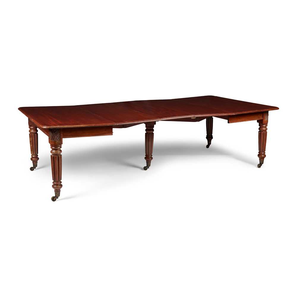 Appraisal: WILLIAM IV MAHOGANY EXTENDING DINING TABLE TH CENTURY the rectangular