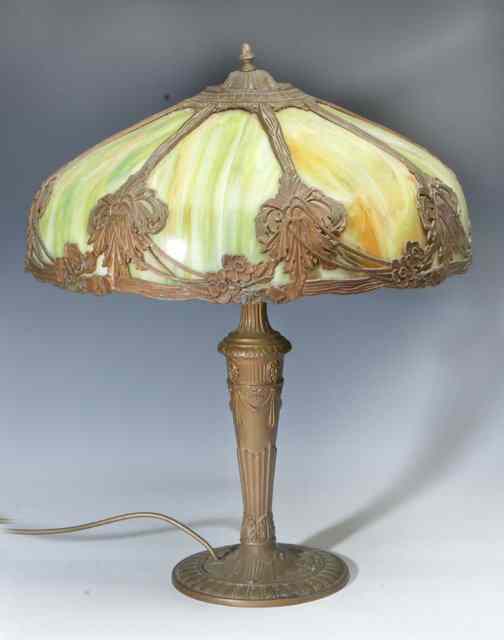 Appraisal: A POSSIBLY FRENCH ART NOUVEAU STYLE SPELTER AND OPAQUE GLASS