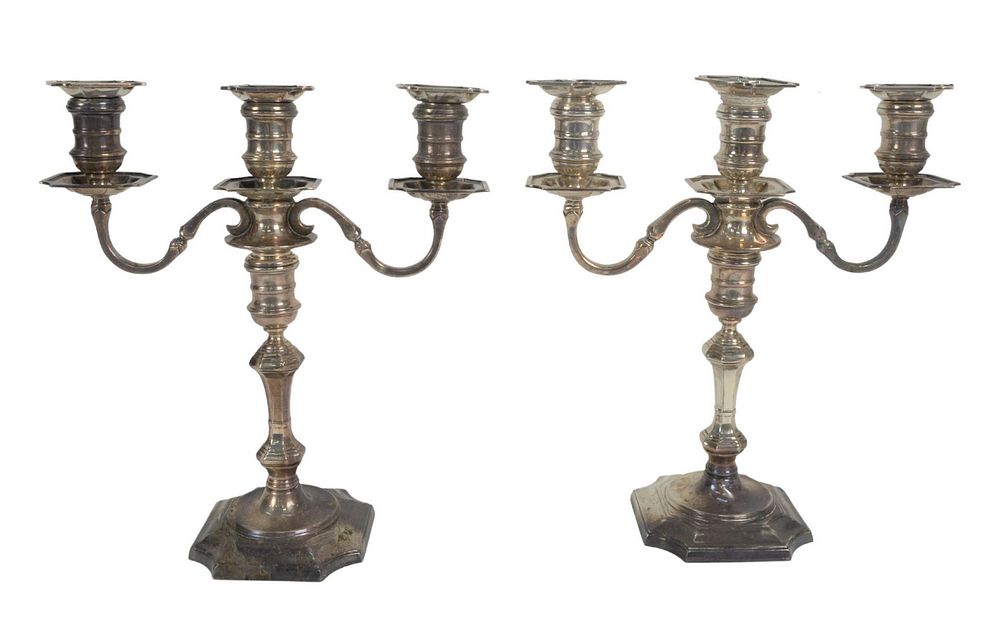 Appraisal: Pair of Gebelein Sterling Silver Candelabras weighted marked Gebelein Sterling