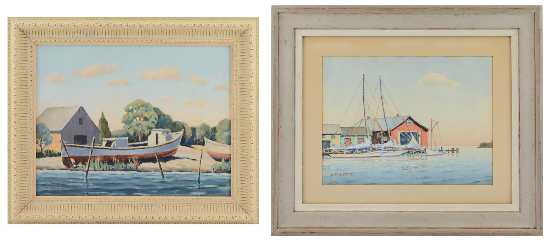 Appraisal: MAEDER Howard Potter American - Howard Maeder Boat Paintings to