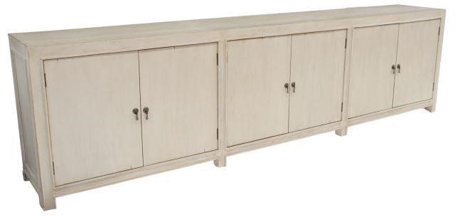 Appraisal: Contemporary painted wood sideboard th c having rectangular paneled case