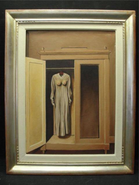 Appraisal: Magritte Reproduction Oil on Canvas Copy of Homage to Mack