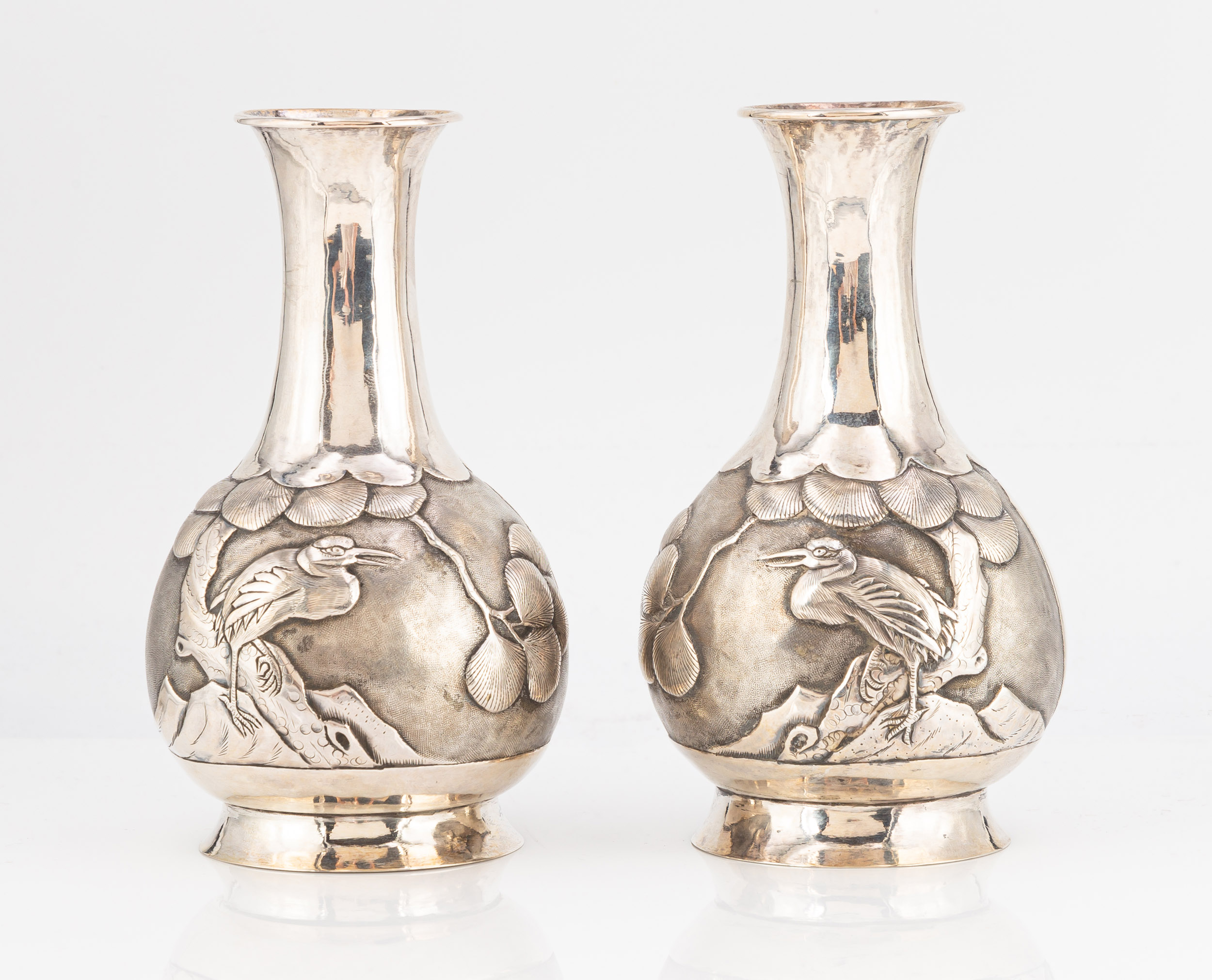 Appraisal: JAPANESE EXPORT SILVER CABINET VASES ozt