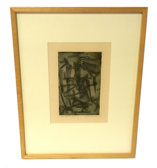 Appraisal: Dorothy Mann Dehner American - Totem Destroyed polychrome etching of