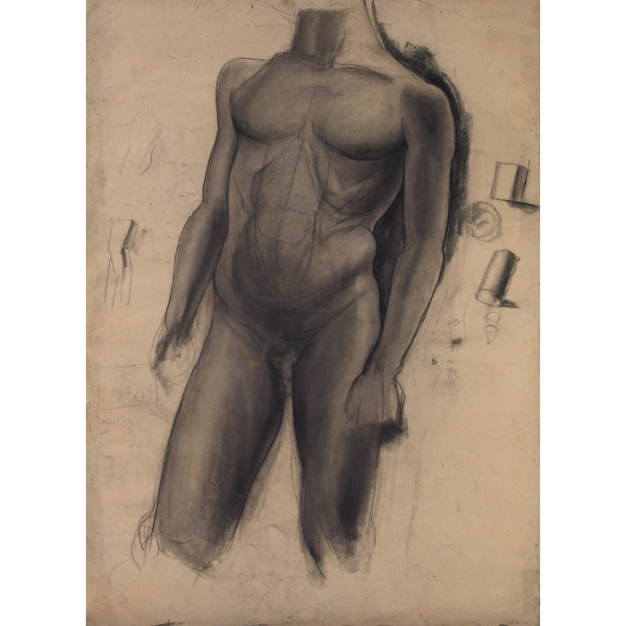 Appraisal: John Steuart Curry American - Male Nude c - charcoal