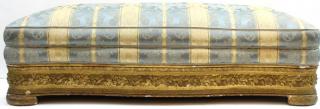 Appraisal: Antique Italianate Giltwood Gesso Divan The serpentine giltwood base with