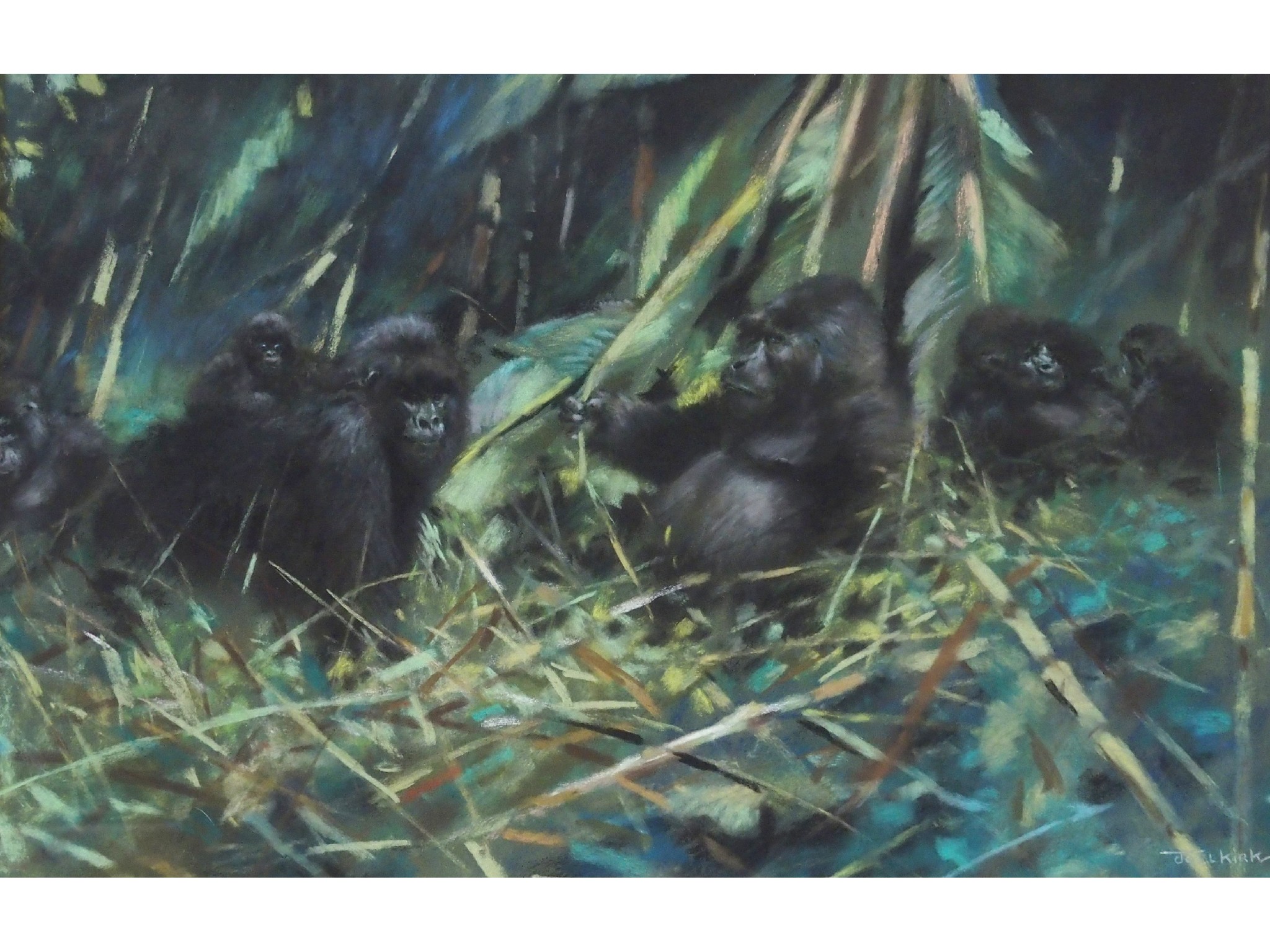 Appraisal: JOEL KIRK British b GORILLASPastel signed x cm x