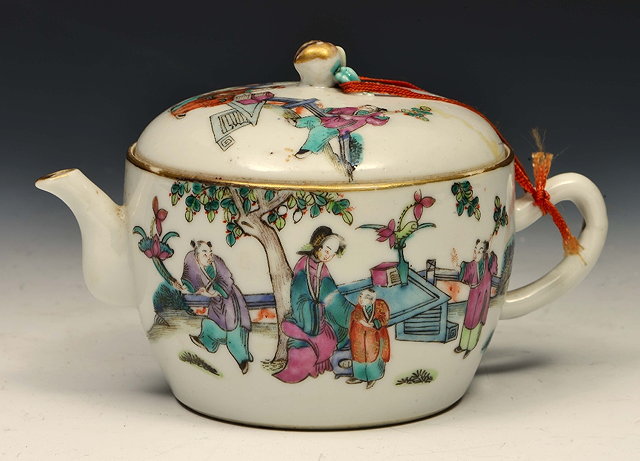 Appraisal: Chinese famille rose wine cup and coverpainted in enamels with