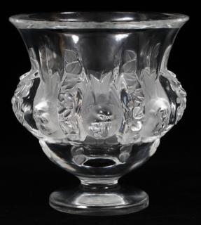 Appraisal: LALIQUE 'DAMPIERRE' CLEAR FROSTED GLASS VASE LALIQUE 'DAMPIERRE' CLEAR FROSTED