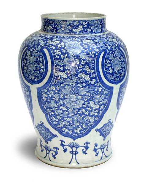 Appraisal: A Chinese blue and white porcelain vase Kangxi Period Thickly