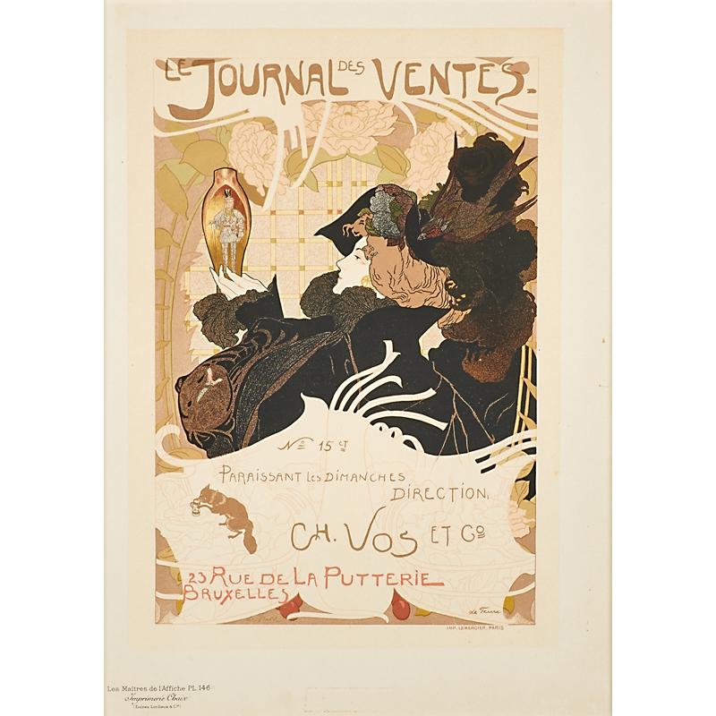 Appraisal: GEORGES DE FEURE Dutch - Lithograph in colors Le Journal