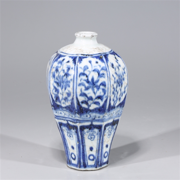 Appraisal: Chinese blue and white porcelain Ming style meiping vase some