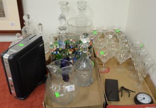 Appraisal: Five box lots of glass and crystal to include stems