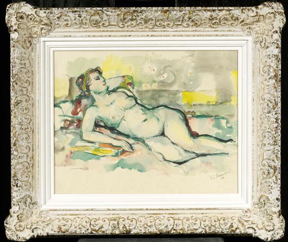 Appraisal: HEUSSLER ERNST GEORG Basel - Zurich A reclining female nude