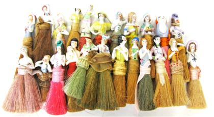 Appraisal: Large group of ceramic half-doll pin cushion whisk broomsAll of