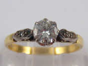 Appraisal: A yellow metal tests carat gold diamond solitaire ring the