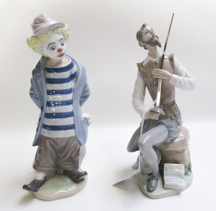 Appraisal: TWO LLADRO PORCELAIN FIGURINES Oration by sculptor Salvador Furio issued