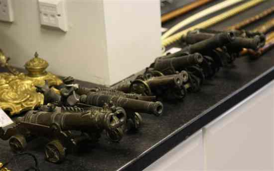 Appraisal: Six Brunei bronze signal cannons th century three of the