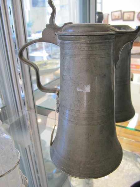 Appraisal: TH CENTURY GERMAN PEWTER LIDDED JUG