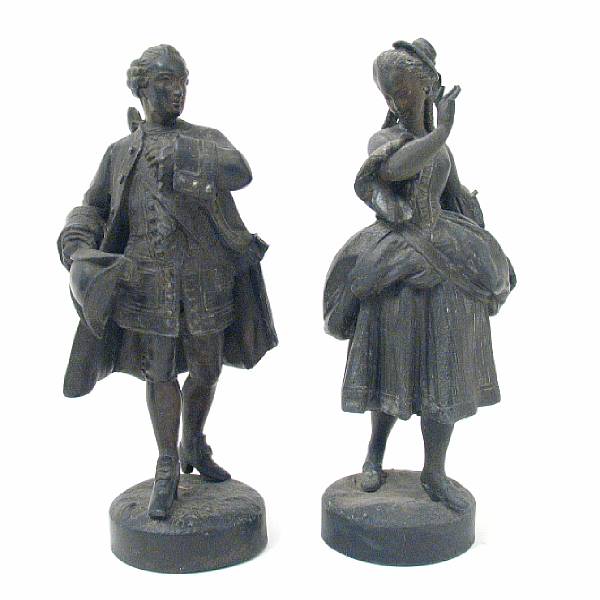 Appraisal: A pair of spelter figures of dancers height in