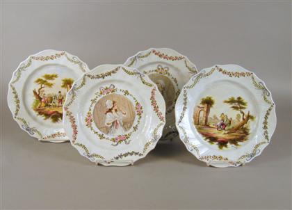 Appraisal: Four Lille soft paste porcelain plates late th century Two