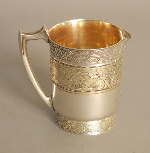 Appraisal: Gorham sterling silver cream pitcher in the Japanese taste ca