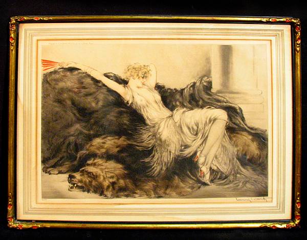 Appraisal: Louis Icart Laziness H C amp I Etching and aquatint