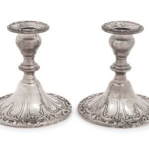 Appraisal: A Pair of American Silver Candlesticks Gorham Mfg Co Providence