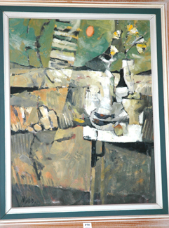 Appraisal: KENNETH HOOD ABSTRACT STILL LIFE OIL ON BOARD