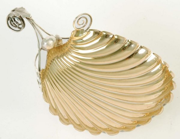 Appraisal: A sterling silver dish by Gorham Shell shaped body with