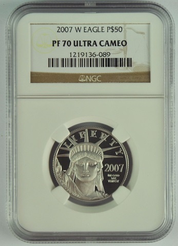 Appraisal: -W Eagle oz Platinum CoinCertified and graded Proof Ultra Cameo