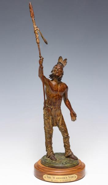 Appraisal: BILL NEBEKER BORN WESTERN BRONZE SCULPTUREBill Nebeker Born The Warriors