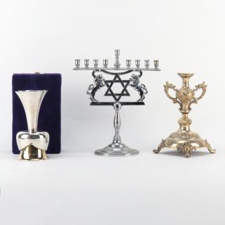 Appraisal: Three Piece Judaica Lot Three Piece Judaica Lot Includes Silver