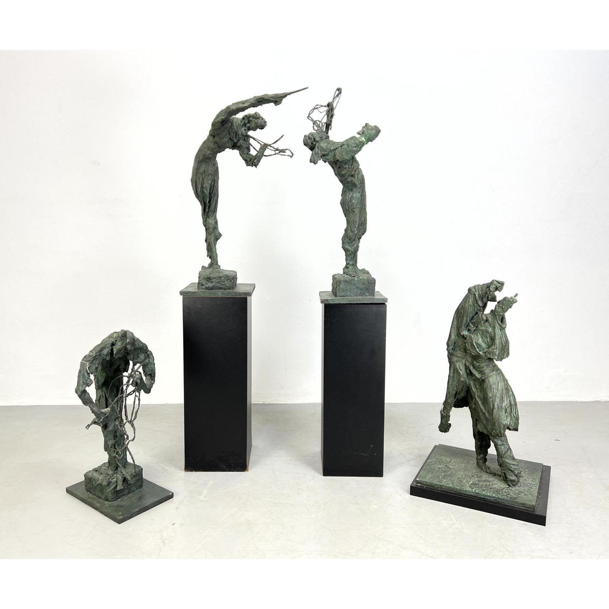 Appraisal: pcs RUTH WALDMAN Plaster Figure Sculptures with Bronze Finish Abstract