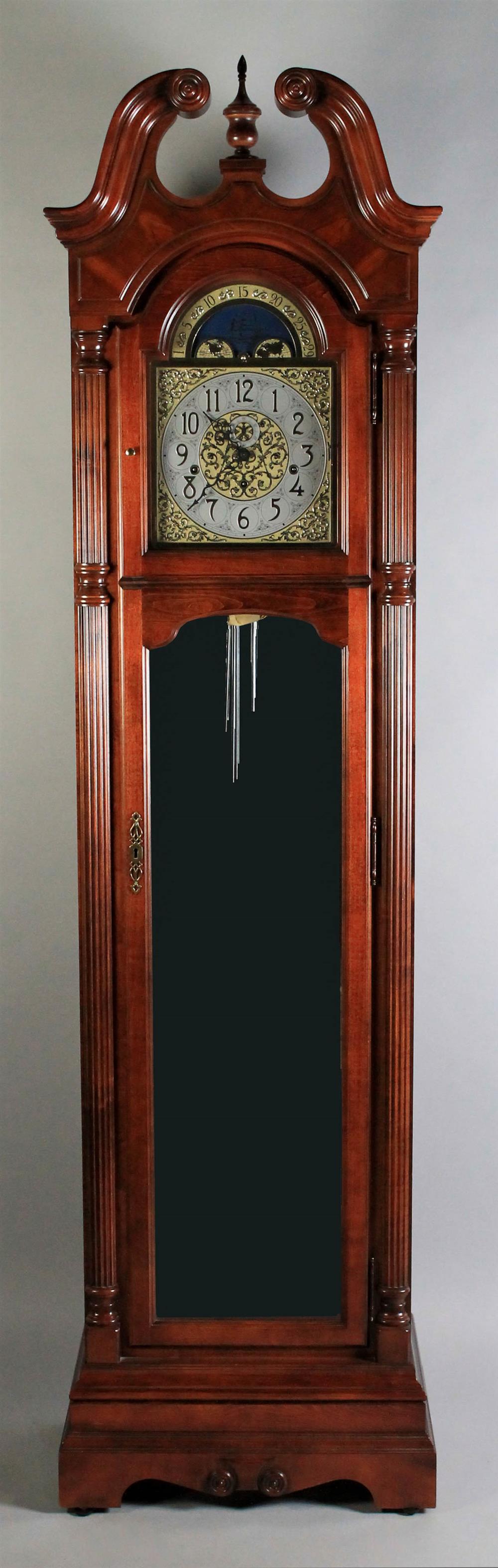 Appraisal: HOWARD MILLER MAHOGANY LONG CASE CLOCK th C decorative broken