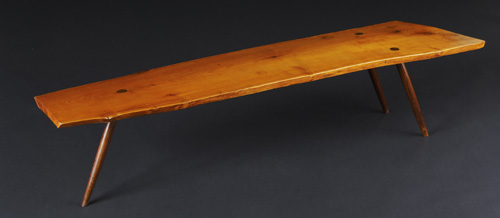 Appraisal: PHILLIP LLOYD POWELL Cherry low coffee table with legs mortised