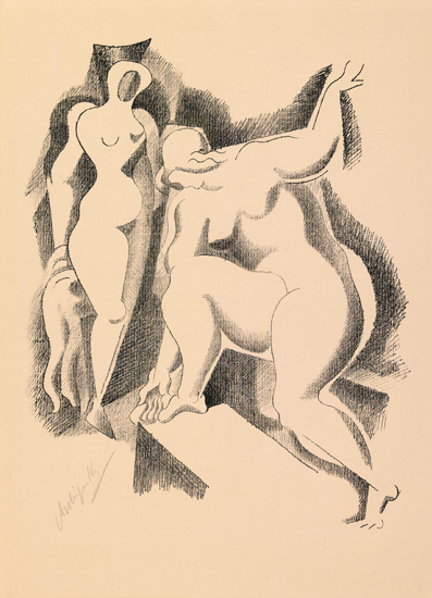 Appraisal: ALEXANDER ARCHIPENKO Two Female Nudes Lithograph - x mm x