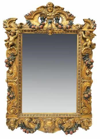 Appraisal: Baroque style carved and gilt wall mirror early th c